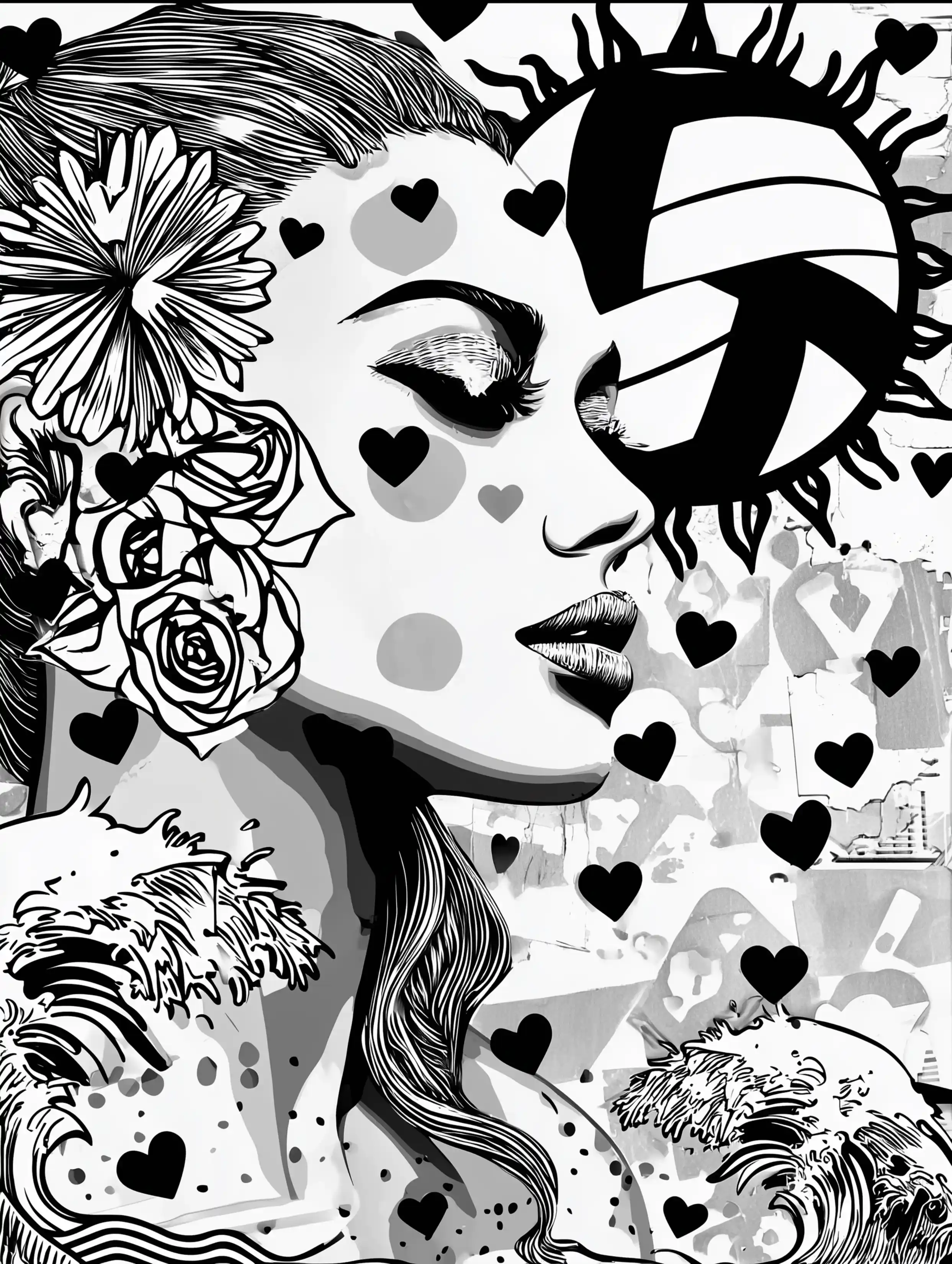 Free printable volleyball coloring page for adults featuring a volleyball as a central thought